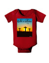 Three Crosses Sunrise - He Is Risen Baby Bodysuit Dark by TooLoud-Baby Romper-TooLoud-Red-06-Months-Davson Sales