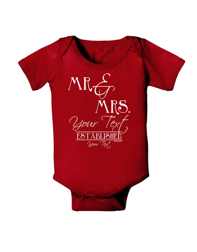 Personalized Mr and Mrs -Name- Established -Date- Design Baby Bodysuit Dark-Baby Romper-TooLoud-Red-06-Months-Davson Sales