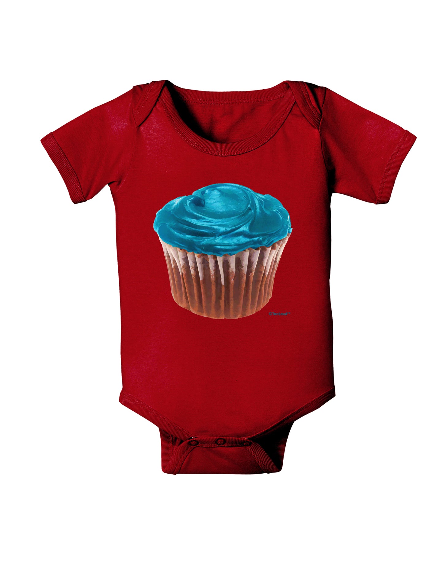 Giant Bright Turquoise Cupcake Baby Bodysuit Dark by TooLoud-Baby Romper-TooLoud-Red-06-Months-Davson Sales