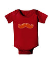 Big Redhead Mustache Baby Bodysuit Dark-Baby Romper-TooLoud-Red-06-Months-Davson Sales
