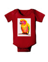 Sun Conure Parrot Watercolor Baby Bodysuit Dark-Baby Romper-TooLoud-Red-06-Months-Davson Sales