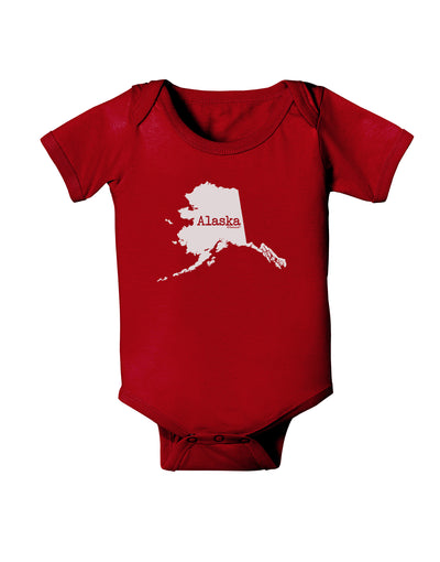 Alaska - United States Shape Baby Bodysuit Dark by TooLoud-Baby Romper-TooLoud-Red-06-Months-Davson Sales