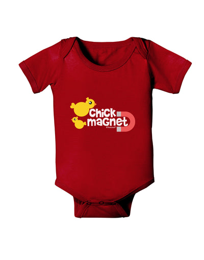 Cute Chick Magnet Design Baby Bodysuit Dark-Baby Romper-TooLoud-Red-06-Months-Davson Sales