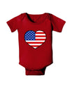 American Flag Heart Design Baby Bodysuit Dark by TooLoud-Baby Romper-TooLoud-Red-06-Months-Davson Sales