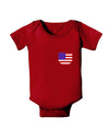 American Flag Faux Pocket Design Baby Bodysuit Dark by TooLoud-Baby Romper-TooLoud-Red-06-Months-Davson Sales
