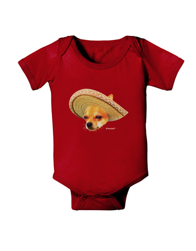 Chihuahua Dog with Sombrero - Patchwork Design Baby Bodysuit Dark by TooLoud-Baby Romper-TooLoud-Red-06-Months-Davson Sales