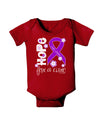 Hope for a Cure - Purple Ribbon Crohn’s Disease - Flowers Baby Bodysuit Dark-Baby Romper-TooLoud-Red-06-Months-Davson Sales