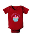 Cute First Birthday Cupcake - Birthday Girl Baby Bodysuit Dark by TooLoud-Baby Romper-TooLoud-Red-06-Months-Davson Sales