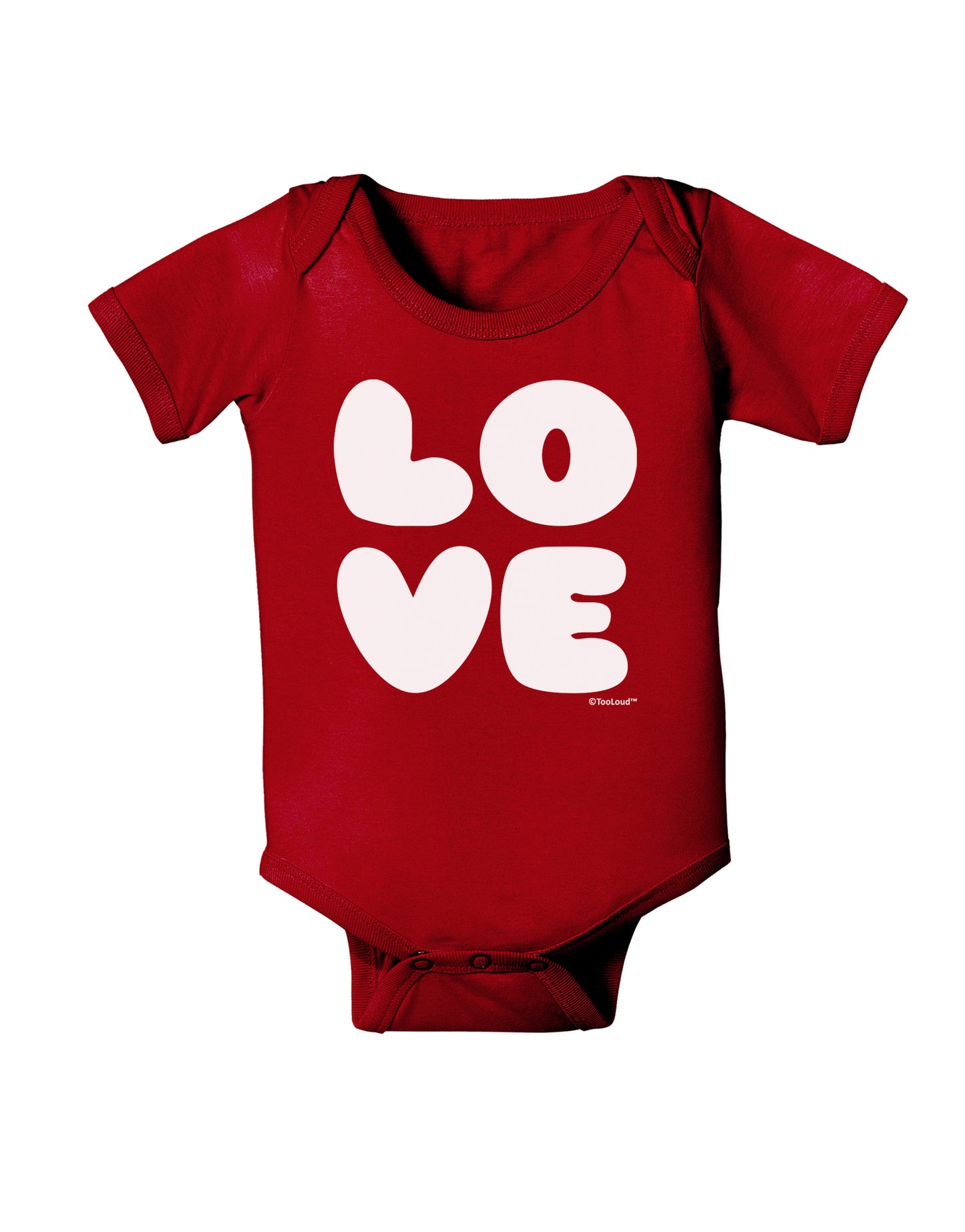 LOVE Text Baby Bodysuit Dark by TooLoud-Baby Romper-TooLoud-Red-06-Months-Davson Sales