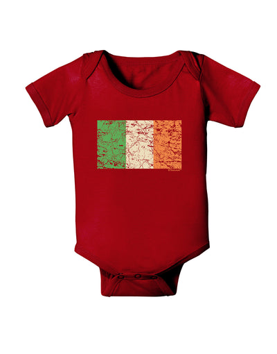 Distressed Irish Flag - Flag of Ireland Baby Bodysuit Dark-Baby Romper-TooLoud-Red-06-Months-Davson Sales