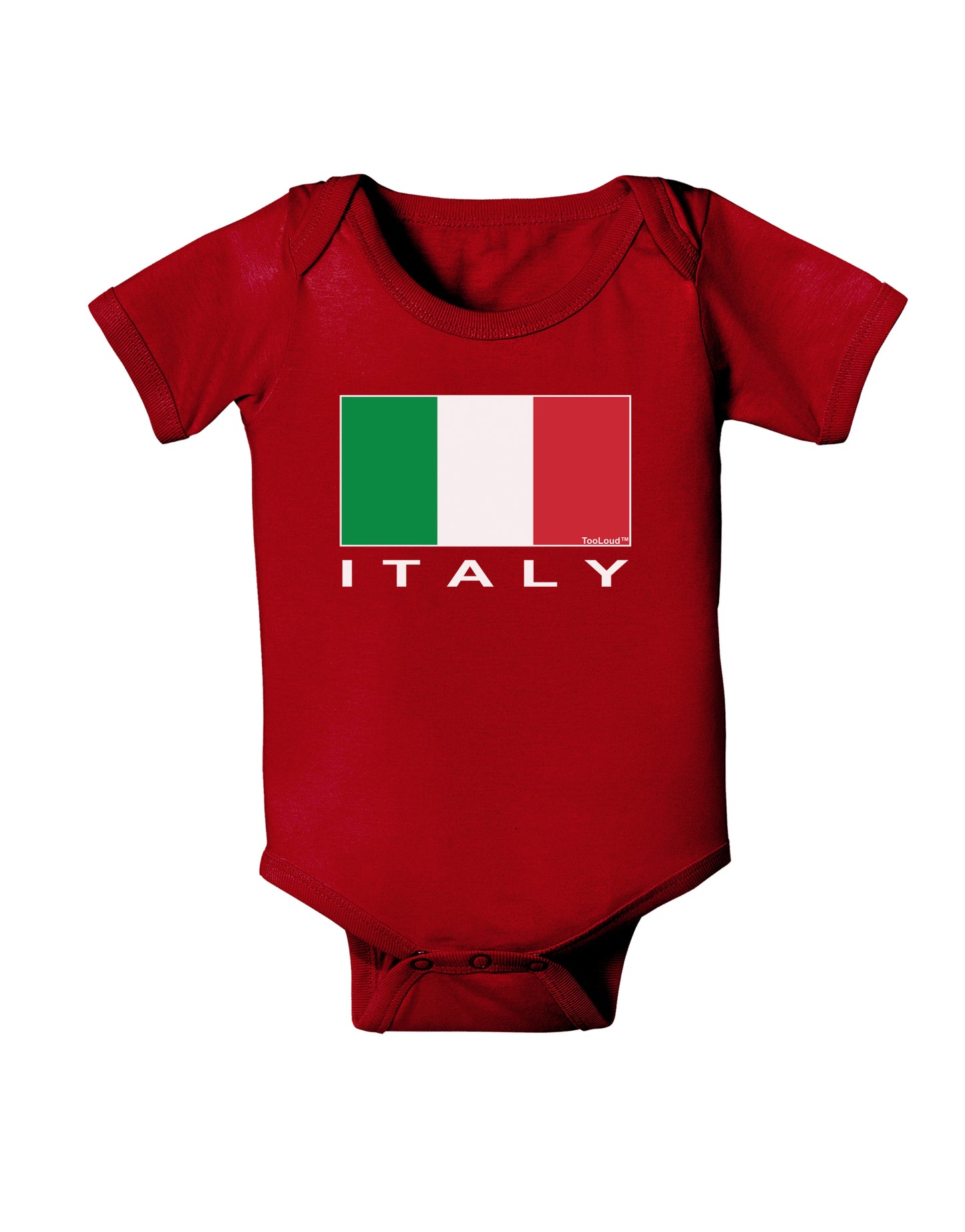 Italian Flag - Italy Text Baby Bodysuit Dark by TooLoud-Baby Romper-TooLoud-Red-06-Months-Davson Sales