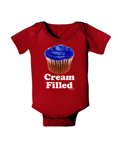 Cream Filled Blue Cupcake Design Baby Bodysuit Dark by TooLoud-Baby Romper-TooLoud-Red-06-Months-Davson Sales