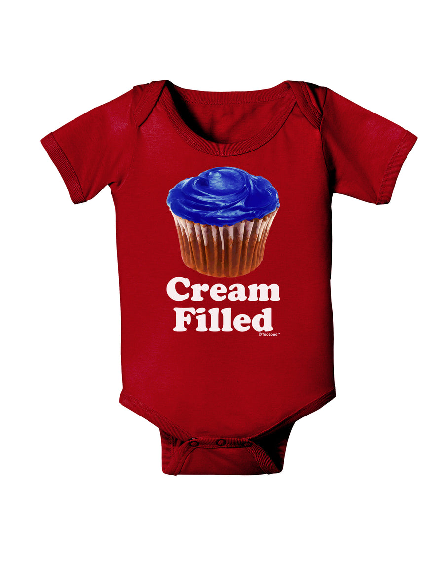 Cream Filled Blue Cupcake Design Baby Bodysuit Dark by TooLoud-Baby Romper-TooLoud-Black-06-Months-Davson Sales