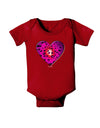 Water Droplet Heart Magenta Baby Bodysuit Dark by TooLoud-Baby Romper-TooLoud-Red-06-Months-Davson Sales