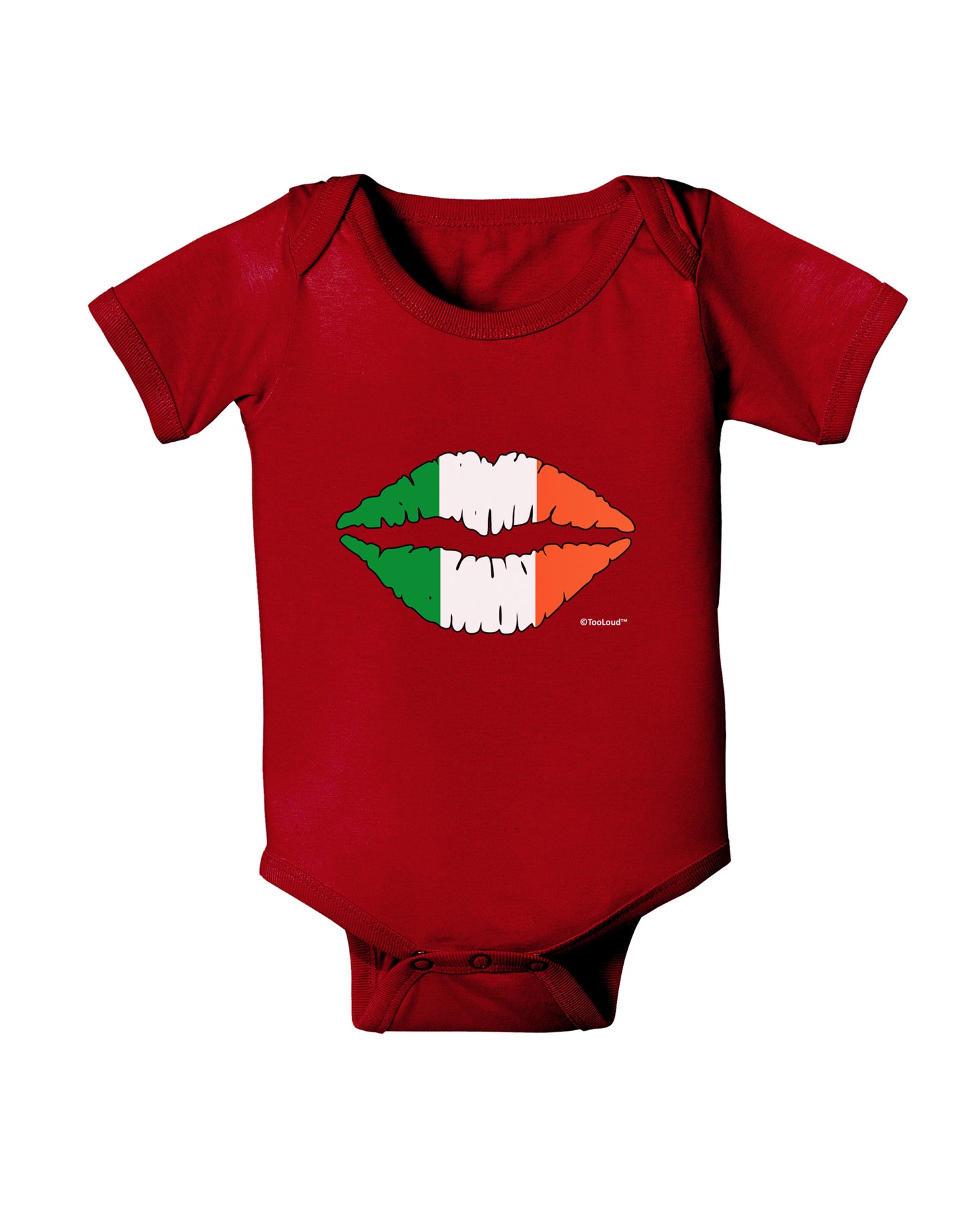 Irish Flag Kiss Baby Bodysuit Dark by TooLoud-Baby Romper-TooLoud-Red-06-Months-Davson Sales