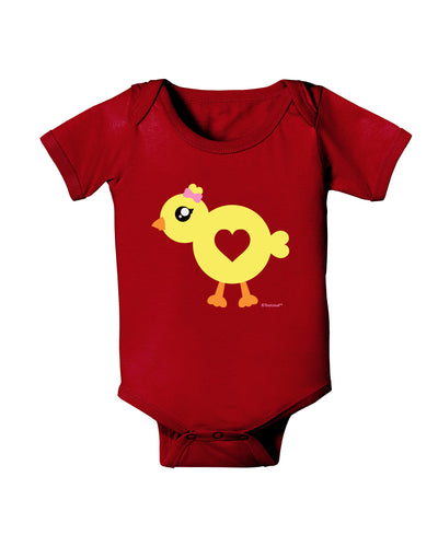 Cute Chick with Bow Baby Bodysuit Dark by TooLoud-Baby Romper-TooLoud-Red-06-Months-Davson Sales