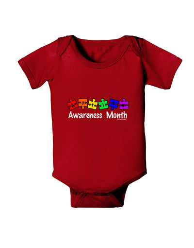 Autism Awareness Month - Colorful Puzzle Pieces Baby Bodysuit Dark by TooLoud-Baby Romper-TooLoud-Red-06-Months-Davson Sales