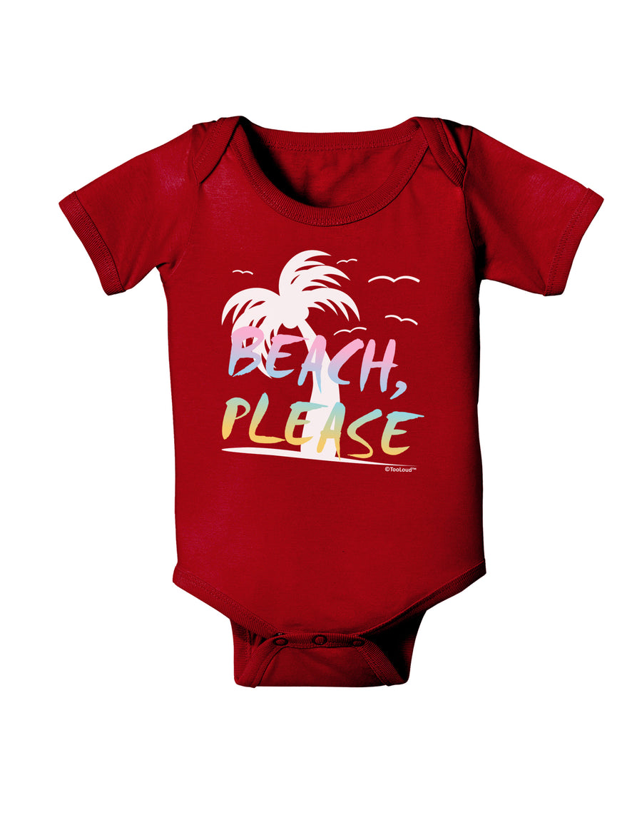 Beach Please - Summer Colors with Palm Trees Baby Bodysuit Dark-Baby Romper-TooLoud-Black-06-Months-Davson Sales