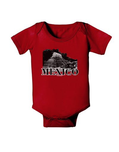 Mexico - Temple No 2 Baby Bodysuit Dark-Baby Romper-TooLoud-Red-06-Months-Davson Sales