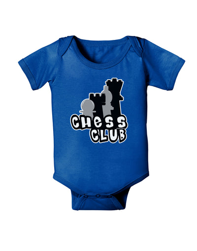 Chess Club Baby Bodysuit Dark by TooLoud-Baby Romper-TooLoud-Royal-Blue-06-Months-Davson Sales