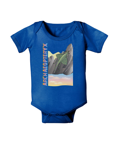 Archaopteryx - With Name Baby Bodysuit Dark by TooLoud-Baby Romper-TooLoud-Royal-Blue-06-Months-Davson Sales