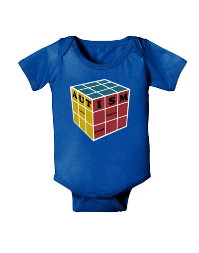 Autism Awareness - Cube Color Baby Bodysuit Dark-Baby Romper-TooLoud-Royal-Blue-06-Months-Davson Sales