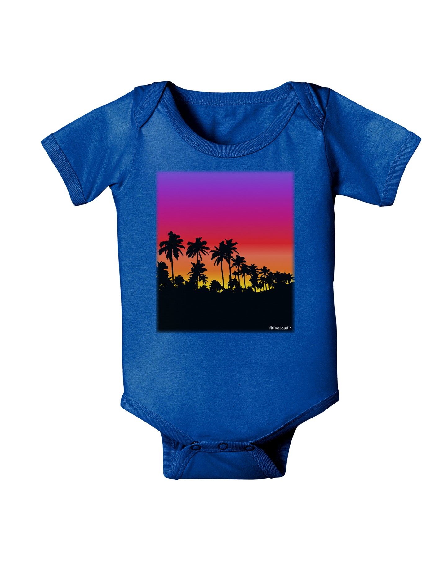 Palm Trees and Sunset Design Baby Bodysuit Dark by TooLoud-Baby Romper-TooLoud-Royal-Blue-06-Months-Davson Sales