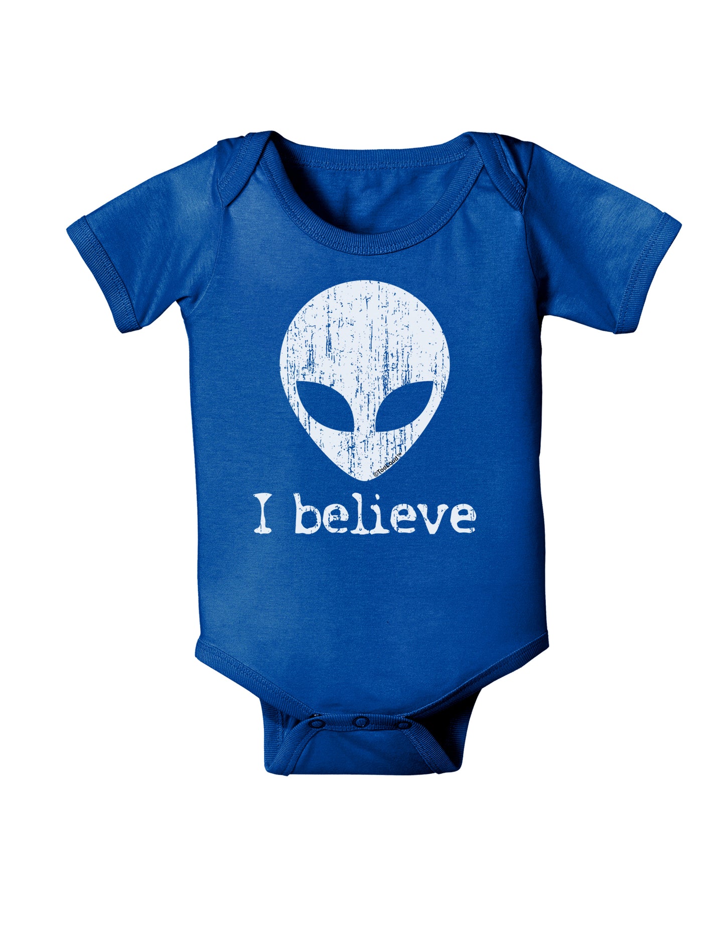 Extraterrestrial - I Believe Distressed Baby Bodysuit Dark by TooLoud-Baby Romper-TooLoud-Royal-Blue-06-Months-Davson Sales