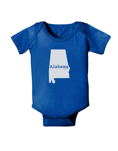 Alabama - United States Shape Baby Bodysuit Dark by TooLoud-Baby Romper-TooLoud-Royal-Blue-06-Months-Davson Sales