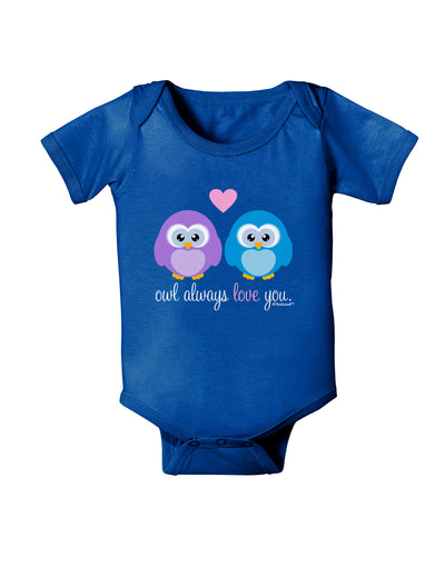 Owl Always Love You Baby Bodysuit Dark by TooLoud-Baby Romper-TooLoud-Royal-Blue-06-Months-Davson Sales