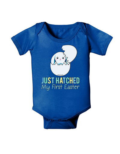 Just Hatched - My First Easter - Blue Baby Bodysuit Dark by TooLoud-Baby Romper-TooLoud-Royal-Blue-06-Months-Davson Sales