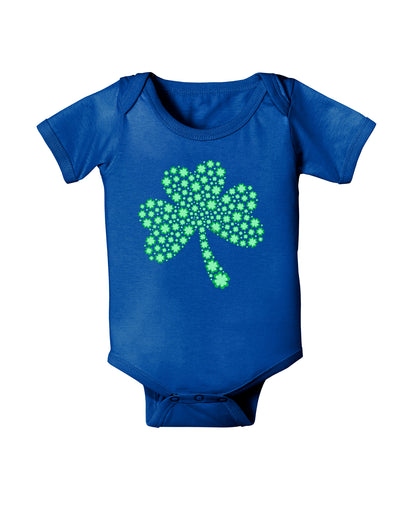 St. Patrick's Day Shamrock Design - Shamrocks Baby Bodysuit Dark by TooLoud-Baby Romper-TooLoud-Royal-Blue-06-Months-Davson Sales