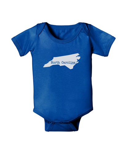 North Carolina - United States Shape Baby Bodysuit Dark by TooLoud-Baby Romper-TooLoud-Royal-Blue-06-Months-Davson Sales