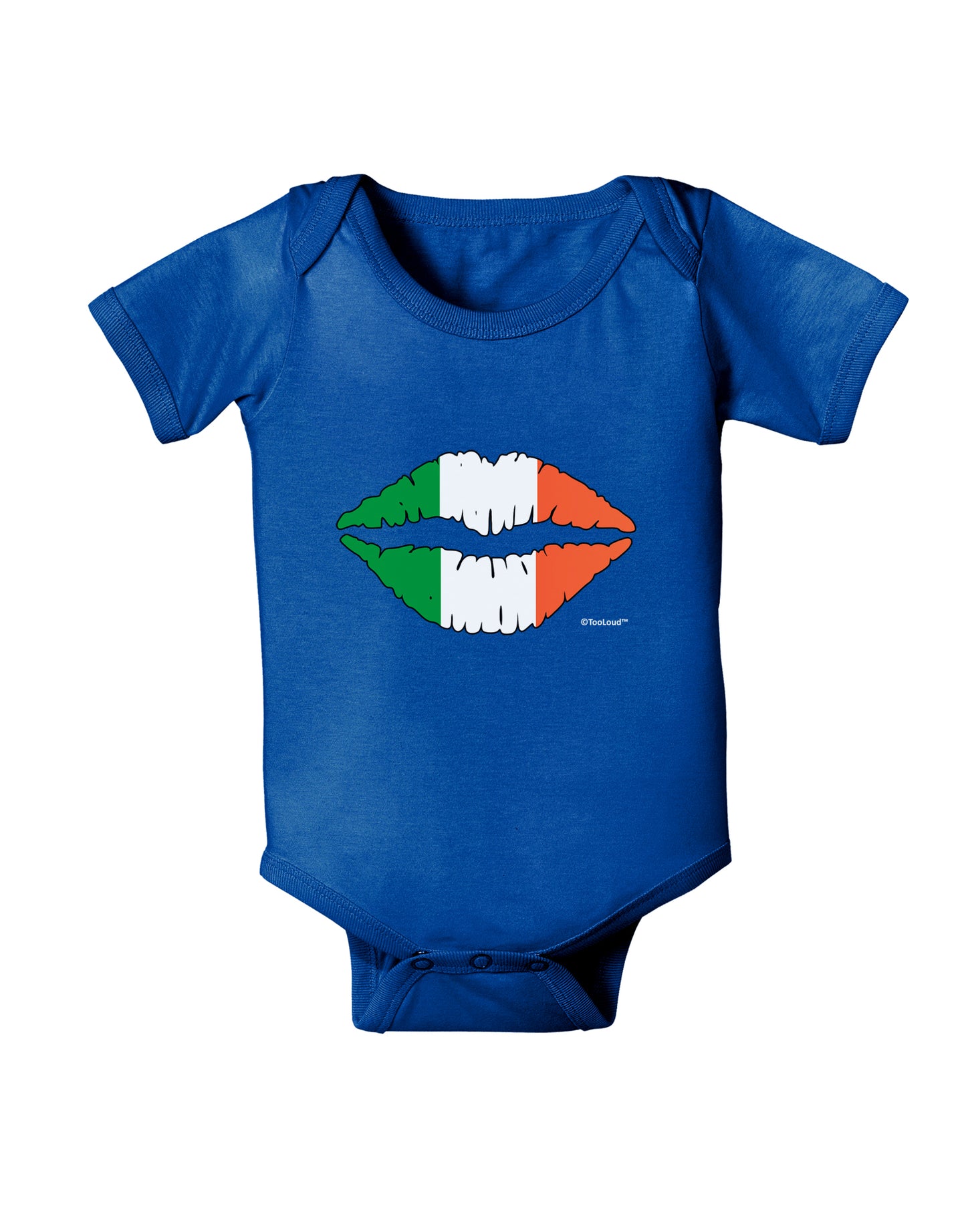 Irish Flag Kiss Baby Bodysuit Dark by TooLoud-Baby Romper-TooLoud-Royal-Blue-06-Months-Davson Sales