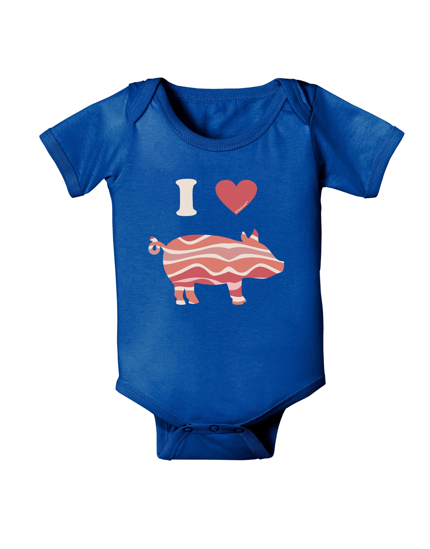 I Heart My Bacon Pig Silhouette Baby Bodysuit Dark by TooLoud-Baby Romper-TooLoud-Royal-Blue-06-Months-Davson Sales