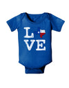 Texas Love Distressed Design Baby Bodysuit Dark by TooLoud-Baby Romper-TooLoud-Royal-Blue-06-Months-Davson Sales
