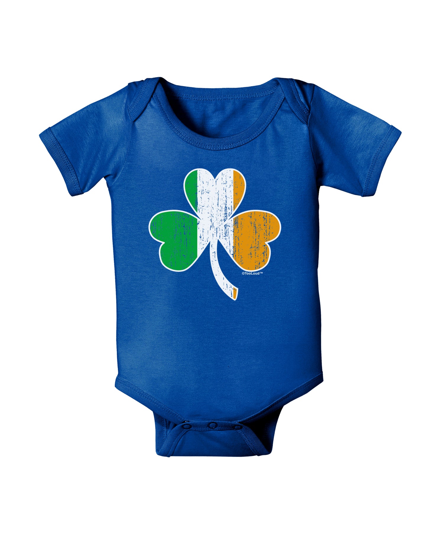 Irish Flag - Shamrock Distressed Baby Bodysuit Dark by TooLoud-Baby Romper-TooLoud-Royal-Blue-06-Months-Davson Sales