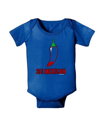 Twenty-Five Percent Mexican Baby Bodysuit Dark-Baby Romper-TooLoud-Royal-Blue-06-Months-Davson Sales