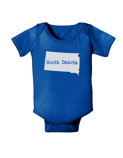 South Dakota - United States Shape Baby Bodysuit Dark by TooLoud-Baby Romper-TooLoud-Royal-Blue-06-Months-Davson Sales
