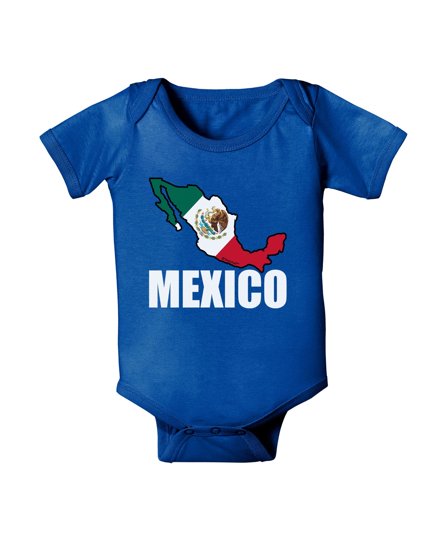 Mexico Outline - Mexican Flag - Mexico Text Baby Bodysuit Dark by TooLoud-Baby Romper-TooLoud-Royal-Blue-06-Months-Davson Sales