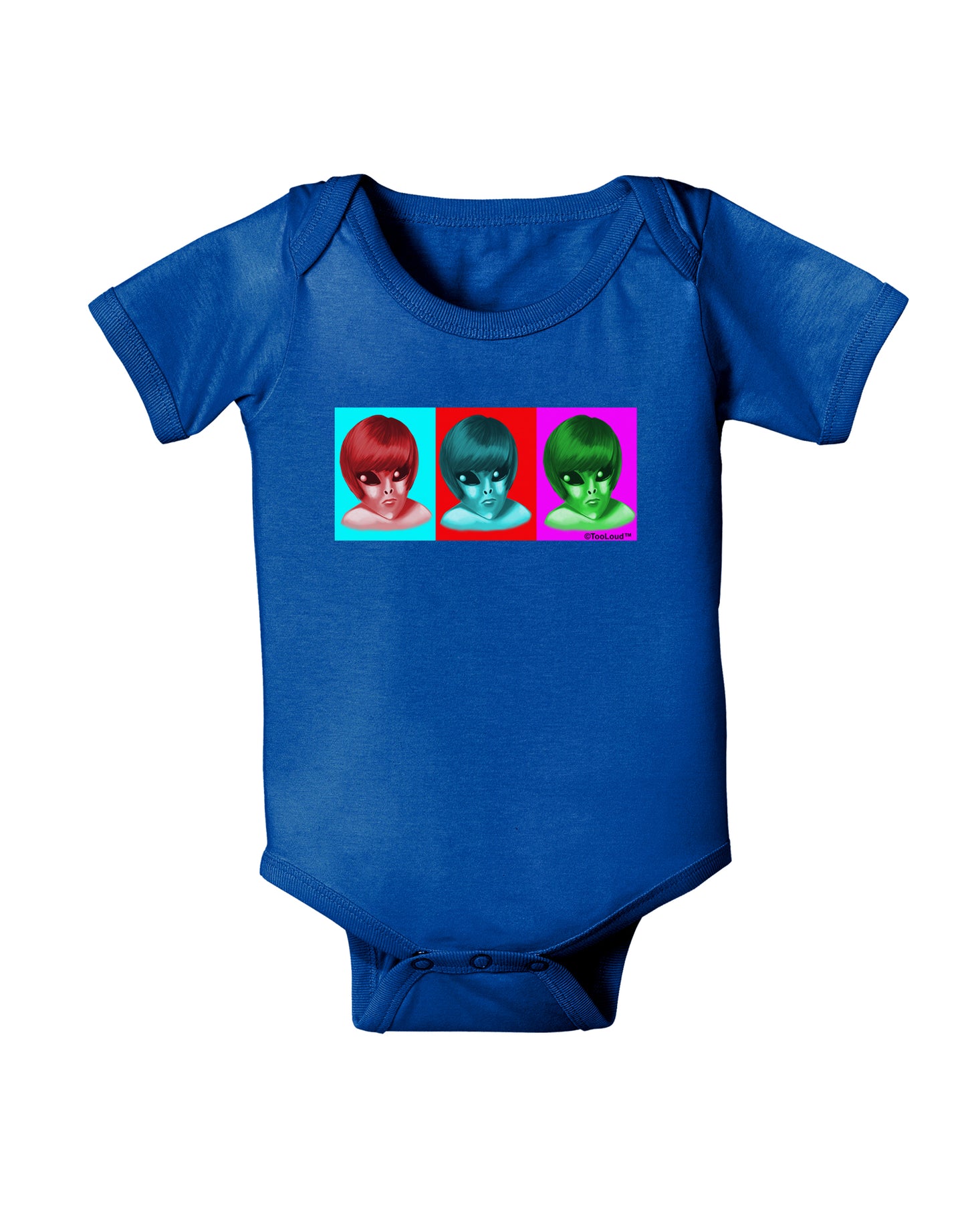 Extraterrestial Pop-art #2 Baby Bodysuit Dark by TooLoud-Baby Romper-TooLoud-Royal-Blue-06-Months-Davson Sales