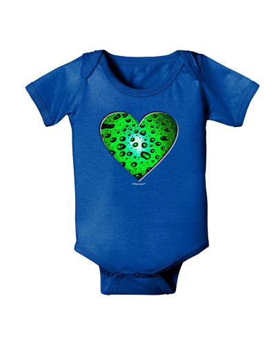 Water Droplet Heart Green Baby Bodysuit Dark by TooLoud-Baby Romper-TooLoud-Royal-Blue-06-Months-Davson Sales