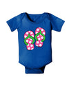 Cute Polka Dot Flip Flops - Pink and Green Baby Bodysuit Dark-Baby Romper-TooLoud-Royal-Blue-06-Months-Davson Sales