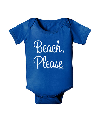 Beach Please Baby Bodysuit Dark-Baby Romper-TooLoud-Royal-Blue-06-Months-Davson Sales