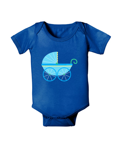 Baby Boy Carriage Baby Bodysuit Dark-Baby Romper-TooLoud-Royal-Blue-06-Months-Davson Sales