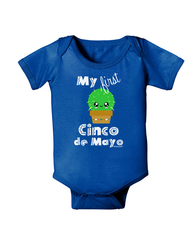 My First Cinco de Mayo - Cute Cactus Design Baby Bodysuit Dark by TooLoud-Baby Romper-TooLoud-Royal-Blue-06-Months-Davson Sales