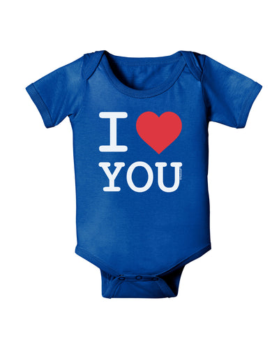 I Heart You Baby Bodysuit Dark-Baby Romper-TooLoud-Royal-Blue-06-Months-Davson Sales