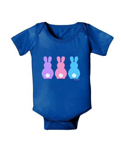 Three Easter Bunnies - Pastels Baby Bodysuit Dark by TooLoud-Baby Romper-TooLoud-Royal-Blue-06-Months-Davson Sales