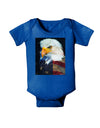 Patriotic Bald Eagle - American Flag Baby Bodysuit Dark by TooLoud-Baby Romper-TooLoud-Royal-Blue-06-Months-Davson Sales