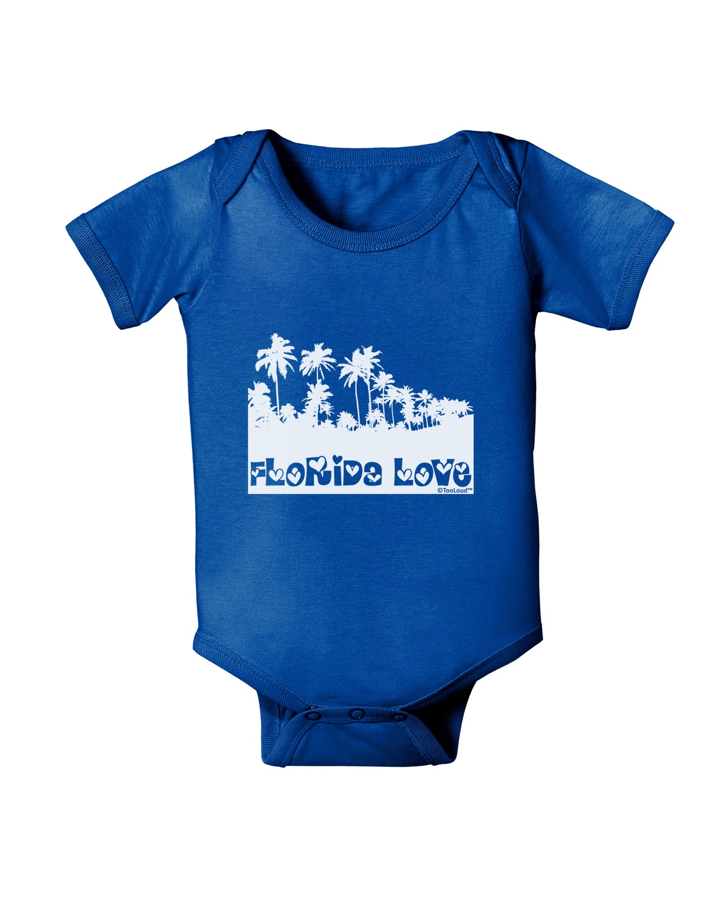 Florida Love - Palm Trees Cutout Design Baby Bodysuit Dark by TooLoud-Baby Romper-TooLoud-Royal-Blue-06-Months-Davson Sales